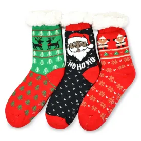 TeeHee Socks Women's Double Layered Polyester Crew Assorted 3-Pack (X1297)