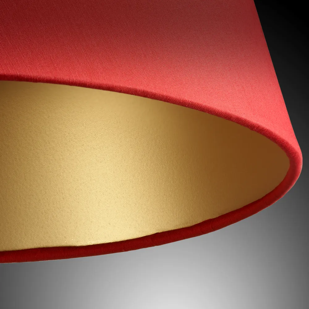 16cm empire lampshade in red silk with glasgow gold interior