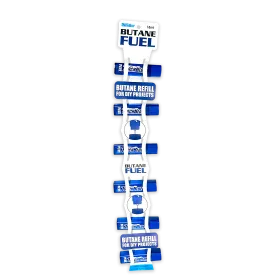 18ML Bulk Torch Blue Butane Refill with Merchandising Hang Strip - 6 Pieces Per Retail Ready Display 41554