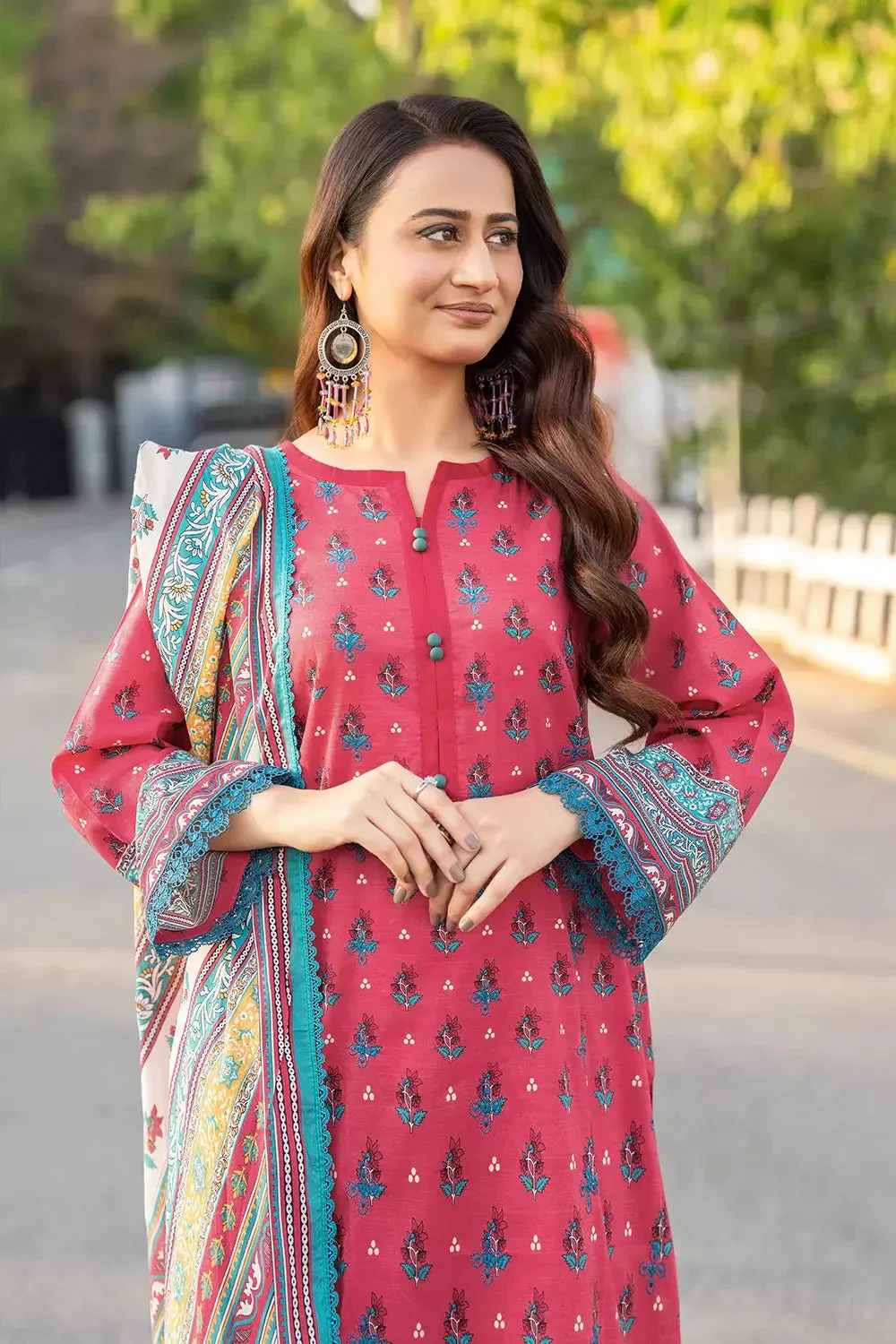 3PC Embroidered Unstitched Lawn Suit KL-2816