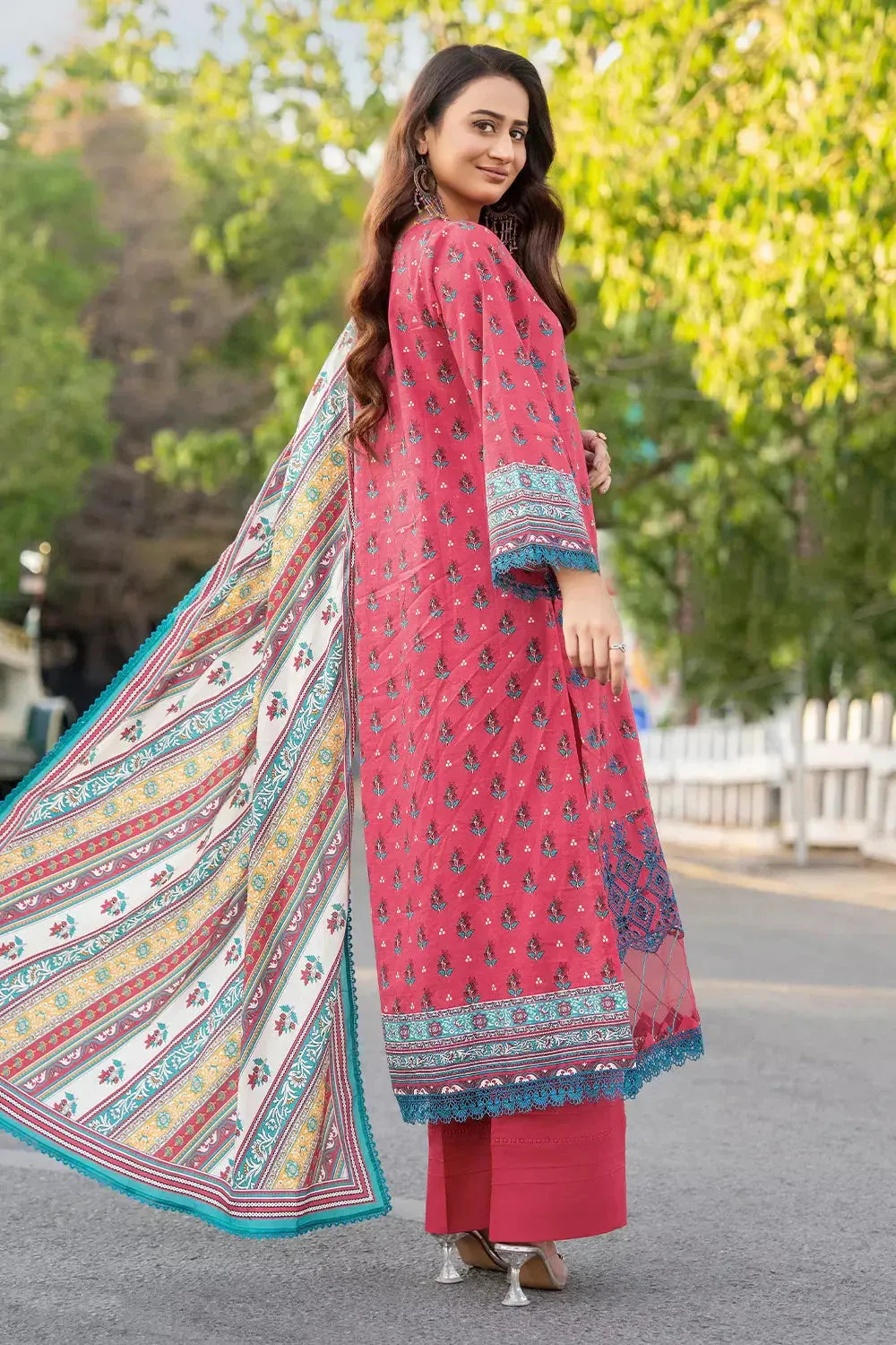 3PC Embroidered Unstitched Lawn Suit KL-2816