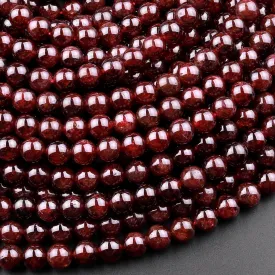 AA Natural Red Garnet 3mm 4mm 6mm 8mm 10mm Round Beads 15.5" Strand