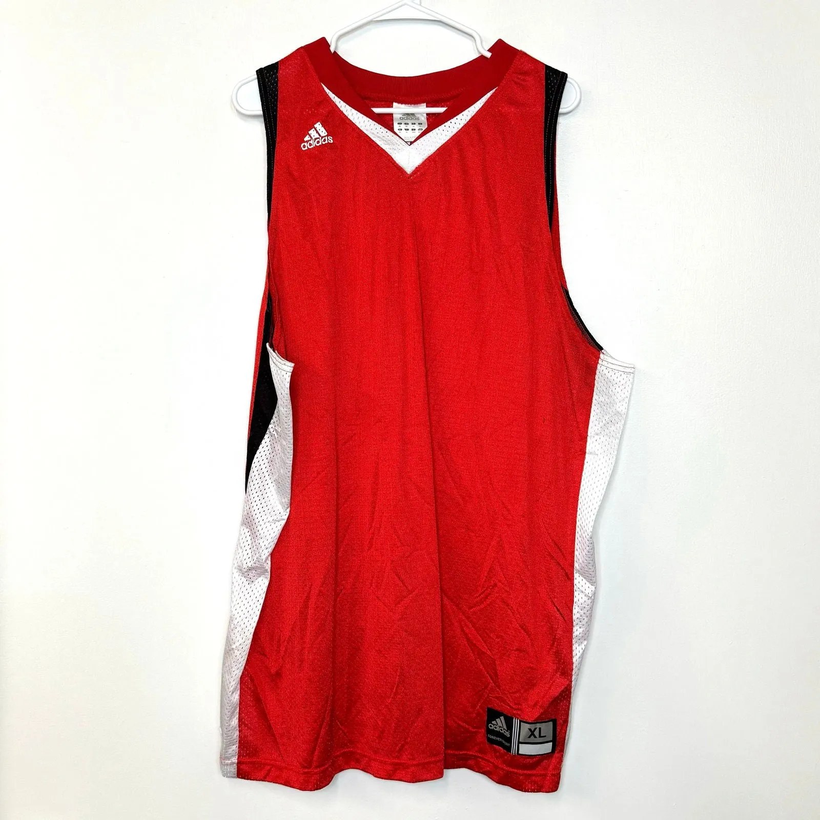 Adidas | Mens Mesh Basketball Mesh Tank Top | Color: Red/White/Black | Size: XL | NEW