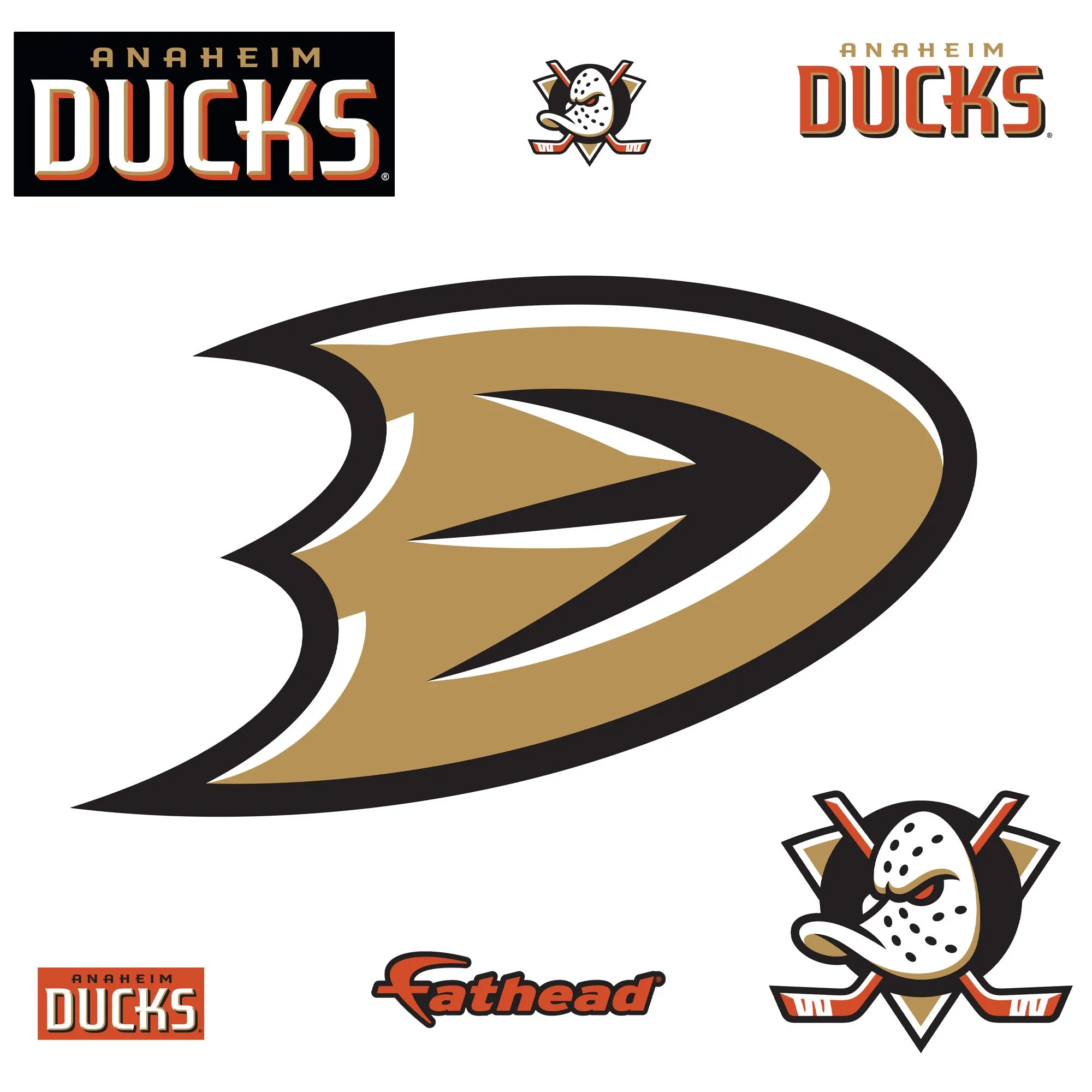 Anaheim Ducks:  Secondary Logo        - Officially Licensed NHL Removable     Adhesive Decal