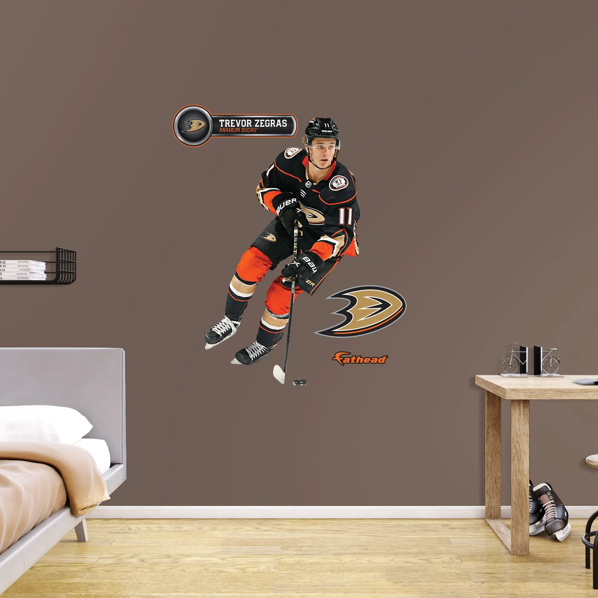 Anaheim Ducks: Trevor Zegras         - Officially Licensed NHL Removable     Adhesive Decal