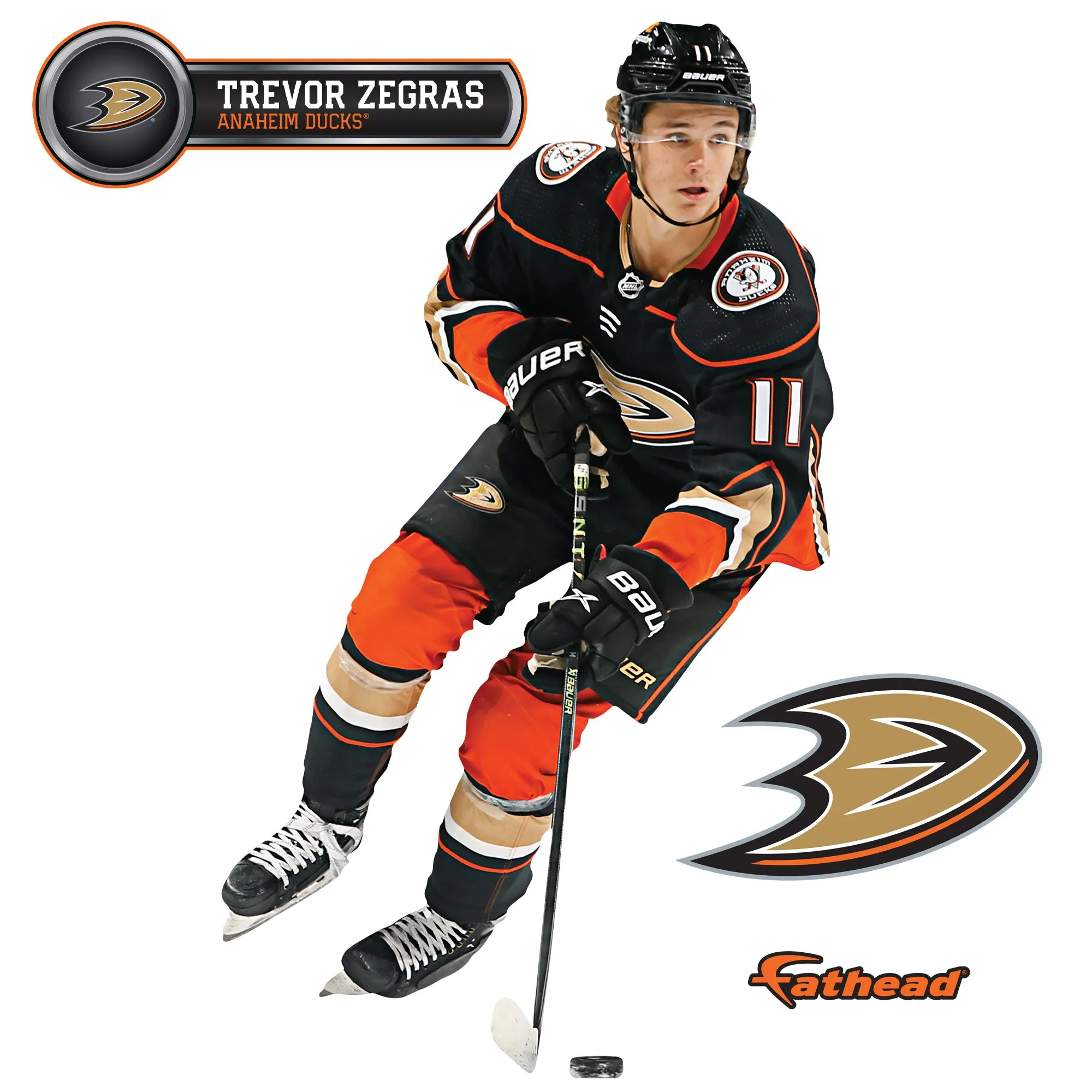 Anaheim Ducks: Trevor Zegras         - Officially Licensed NHL Removable     Adhesive Decal