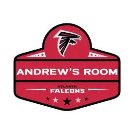 Atlanta Falcons:   Badge Personalized Name        - Officially Licensed NFL Removable     Adhesive Decal