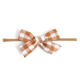 Baby Bow - Mustard Gingham