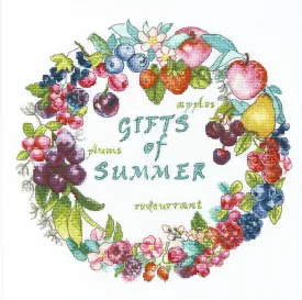 BERRY FRESH "Gifts of Summer", Counted Cross Stitch Kit, 16 count Aida, size 25,5 x 25,5 cm, Charivna mit | Momentos Magicos (M-434) DIY Needlework Crafts, DIY Embroidery kit