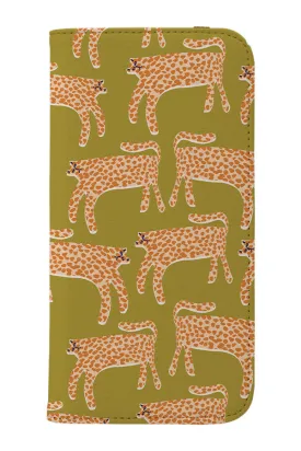 Cheetah Print Wallet Case (Green)