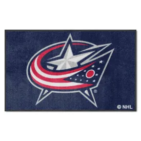 Columbus Blue Jackets 4X6 High-Traffic Mat with Durable Rubber Backing - Landscape Orientation