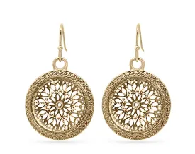 Ear Sense Earring F433 Gold Lace Circle Drop