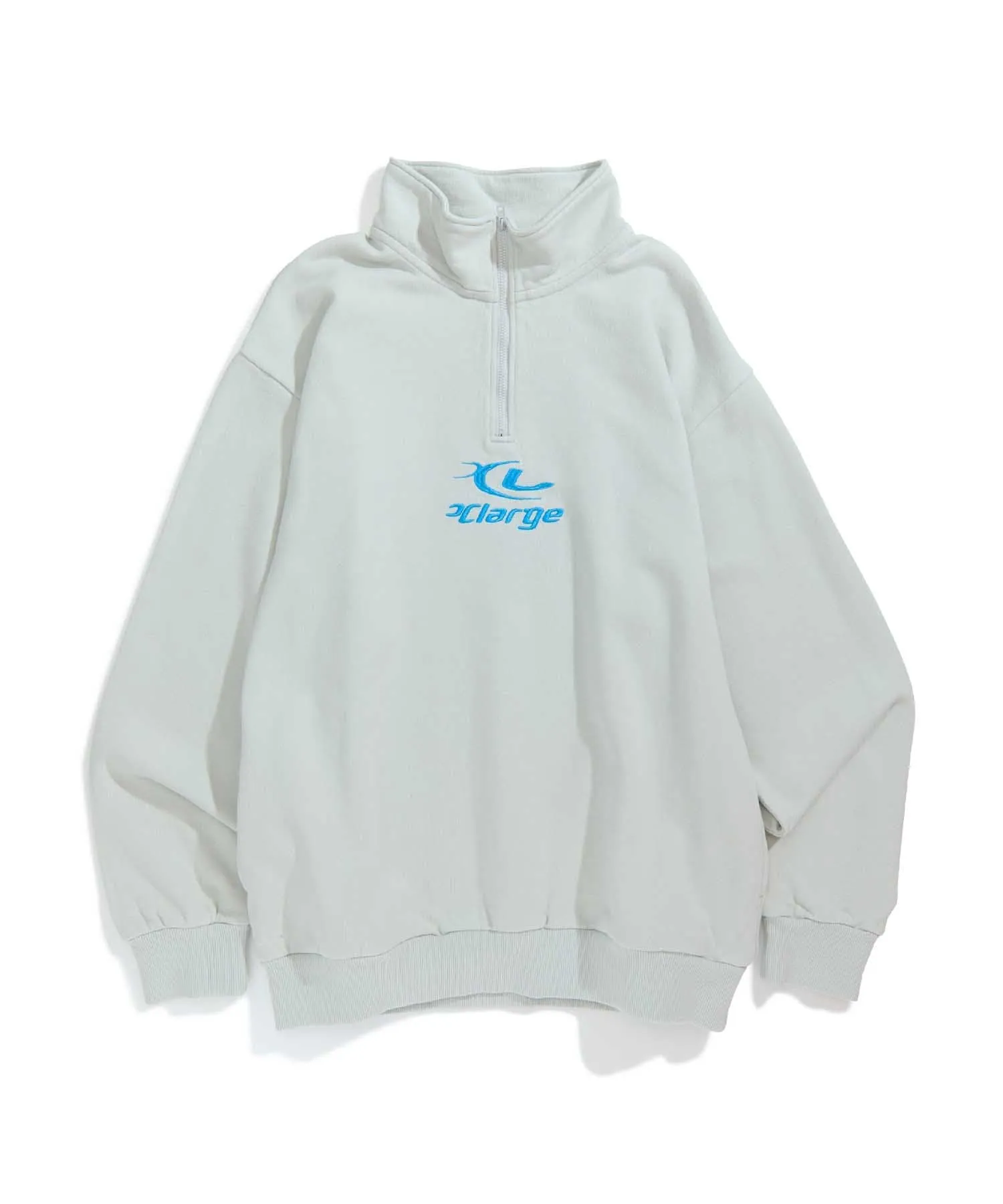 EMBROIDERY LASER HALF ZIP SWEAT