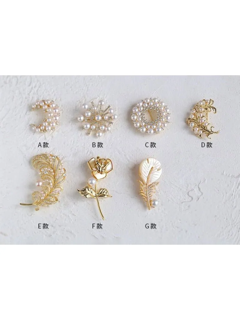 Feather Pearl Brooch E Style