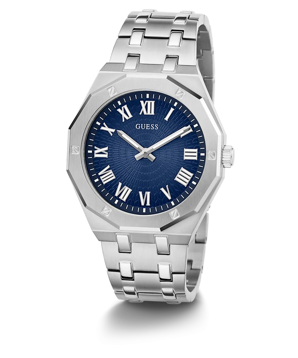 GUESS Mens Silver Tone Analog Watch