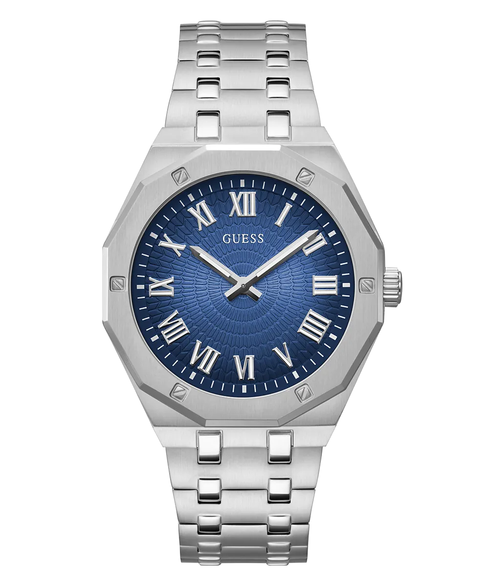 GUESS Mens Silver Tone Analog Watch