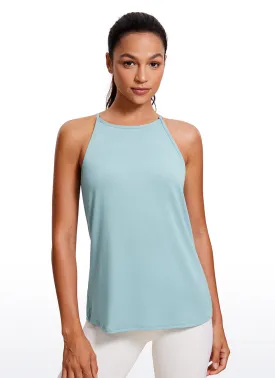 Halter Hip-Length High Neck Tank