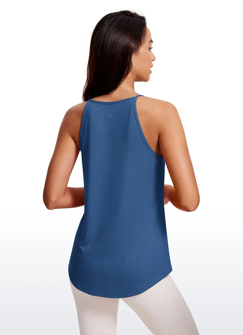 Halter Hip-Length High Neck Tank