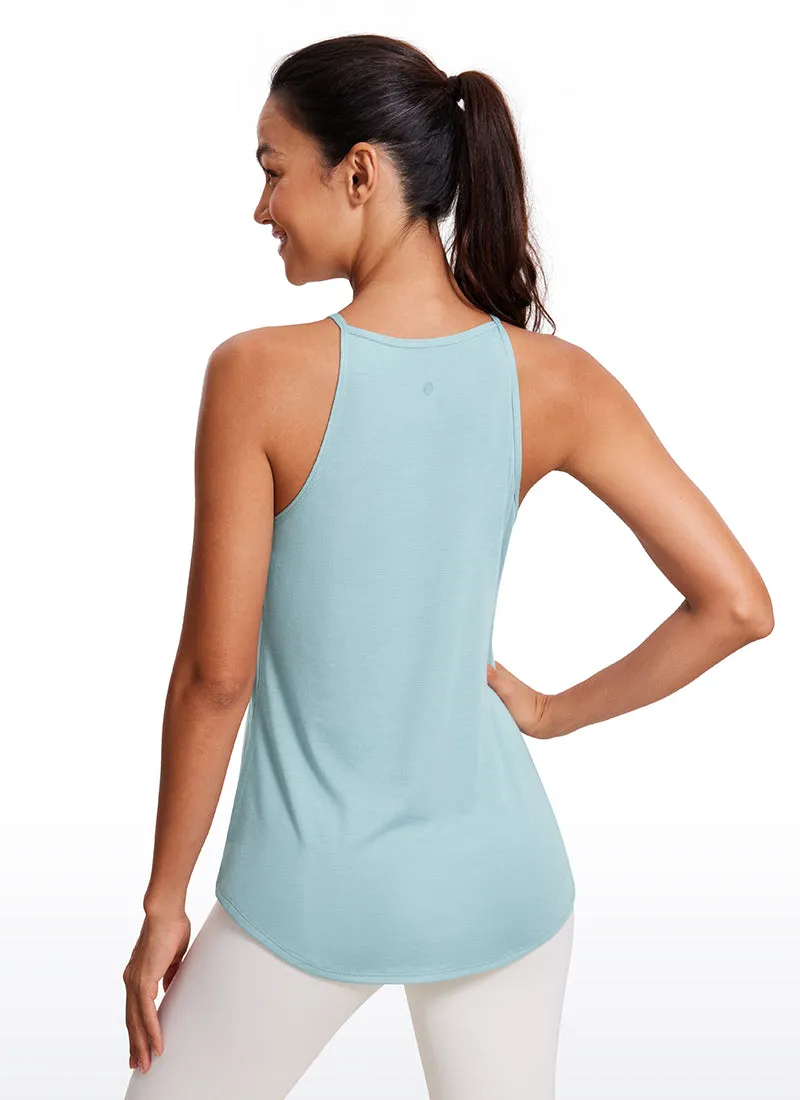 Halter Hip-Length High Neck Tank