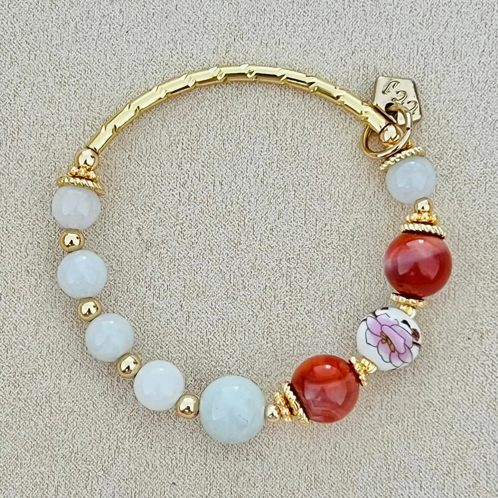 Jade & Nan Hong Agate Bracelet