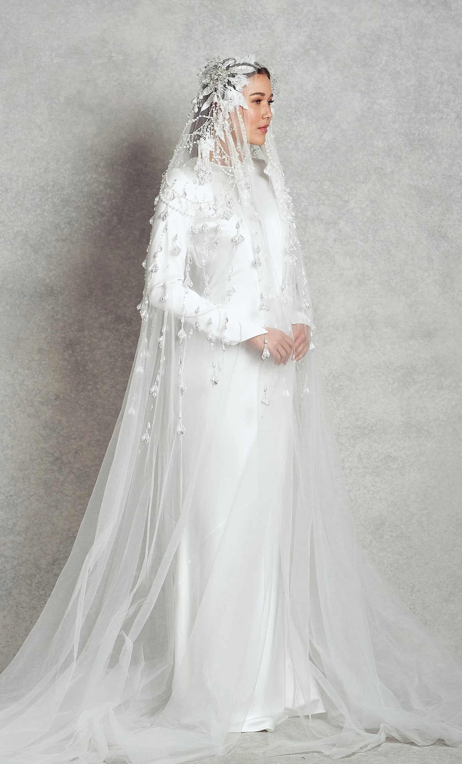 JEMMA BRIDAL VEIL - WHITE ( V1-C13 )