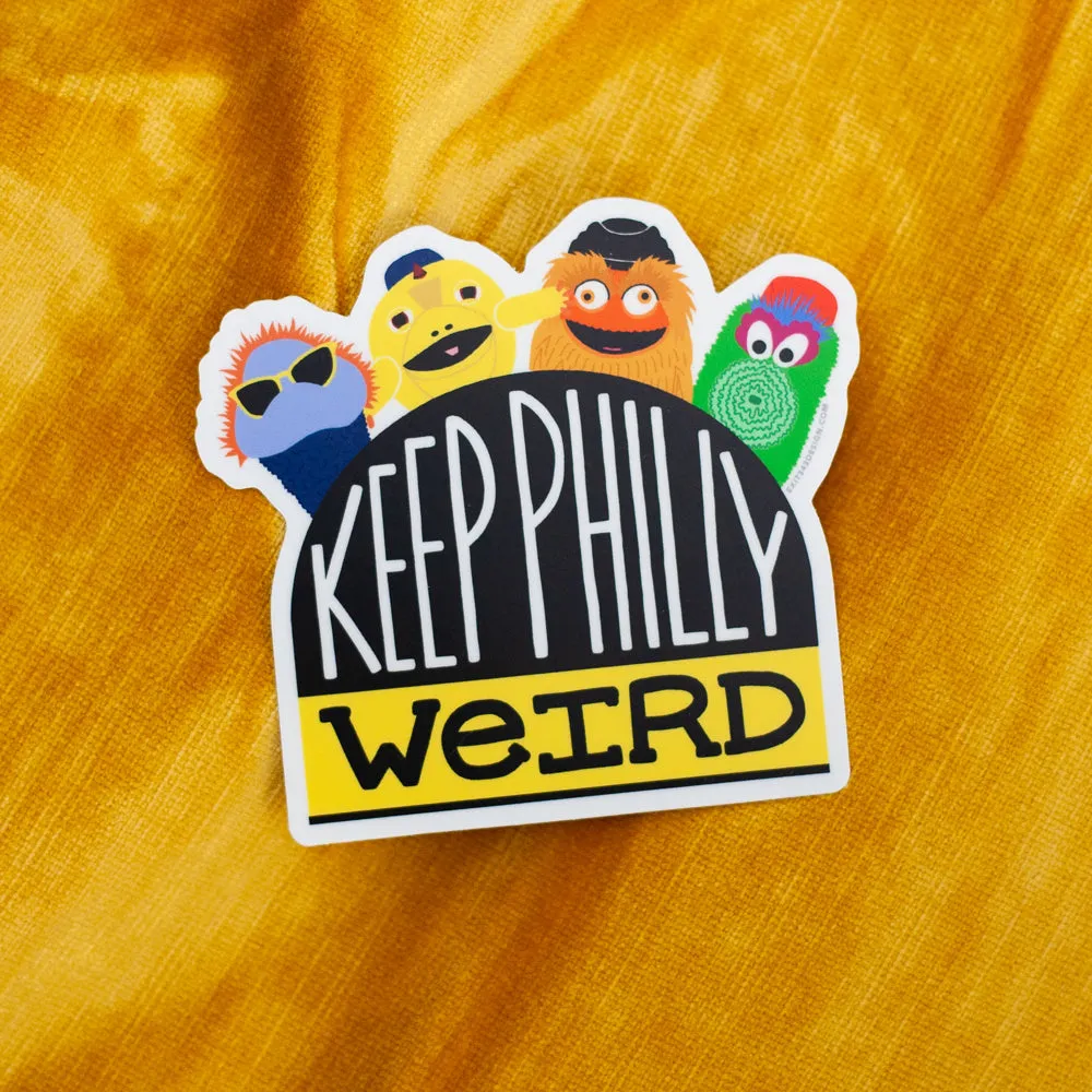 Keep Philly Weird Gritty vinyl sticker, funny Philadelphia sticker