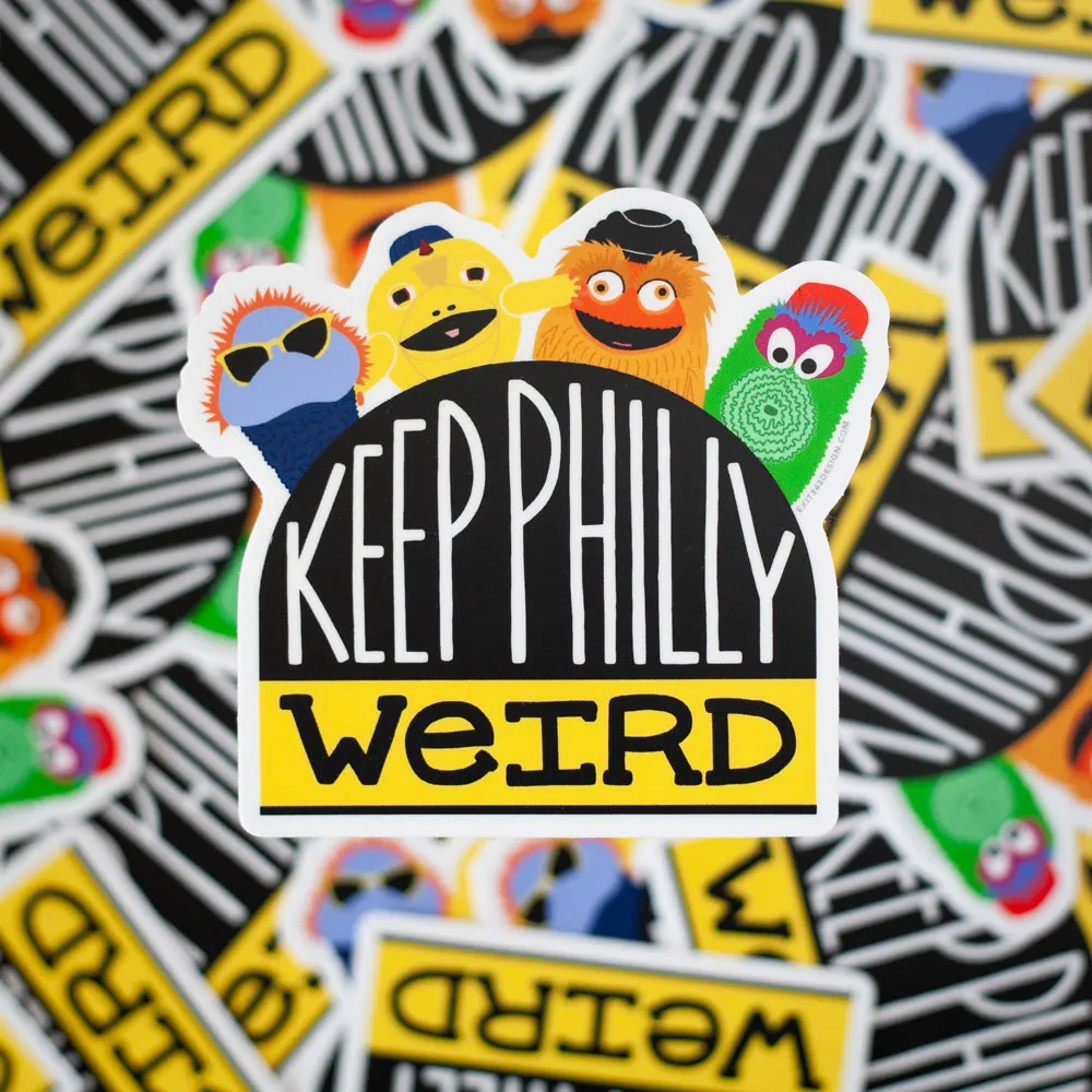 Keep Philly Weird Gritty vinyl sticker, funny Philadelphia sticker