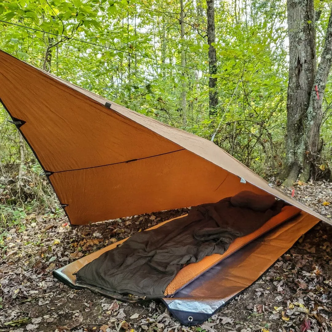 Optimized Title: Earth Brown Pathfinder Nylon Tarp & Hammock Combo with Enhanced Features