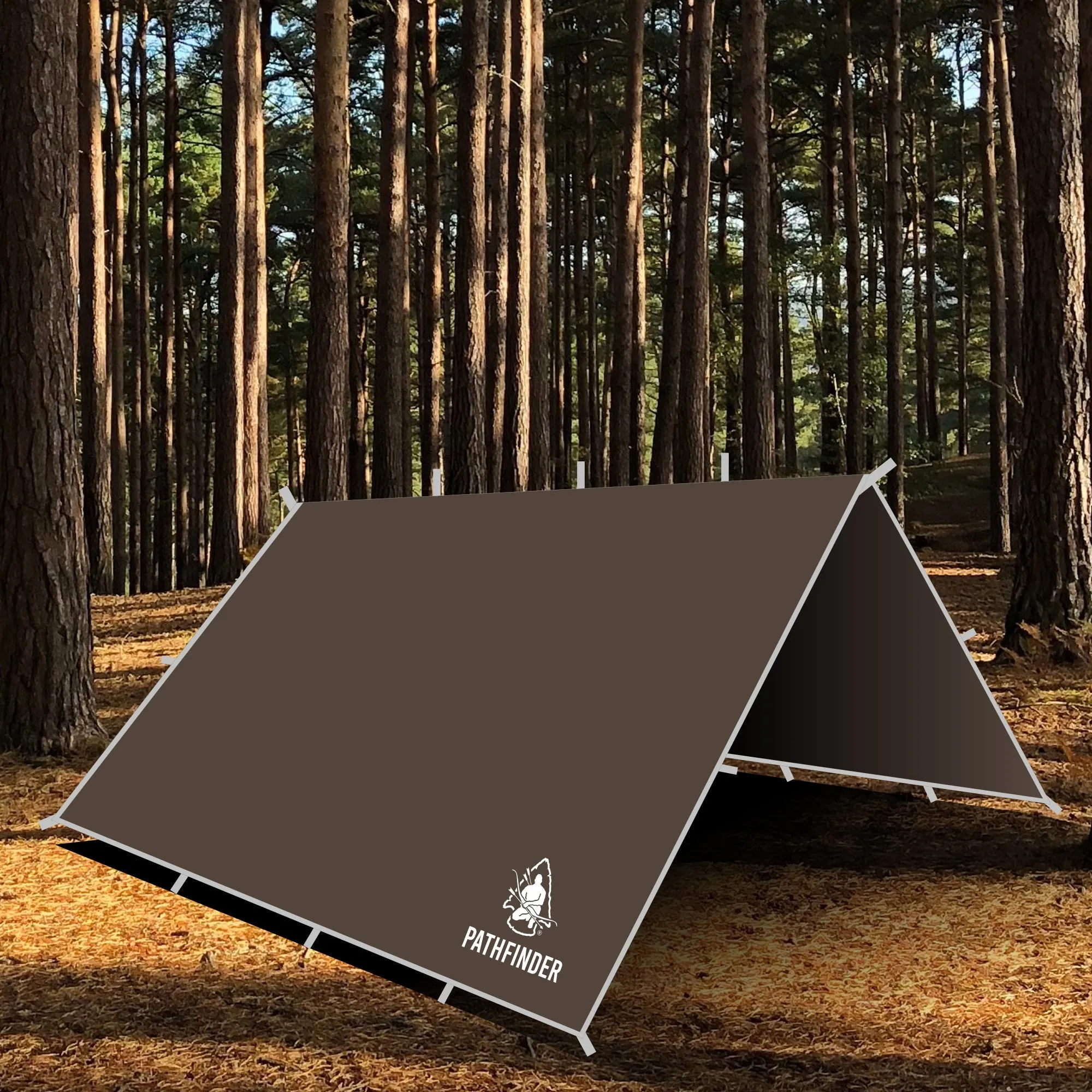 Optimized Title: Earth Brown Pathfinder Nylon Tarp & Hammock Combo with Enhanced Features