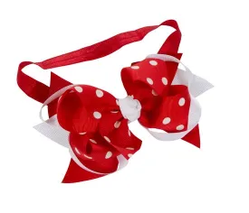 Polka Dot Hairbow Headband in Red or Pink