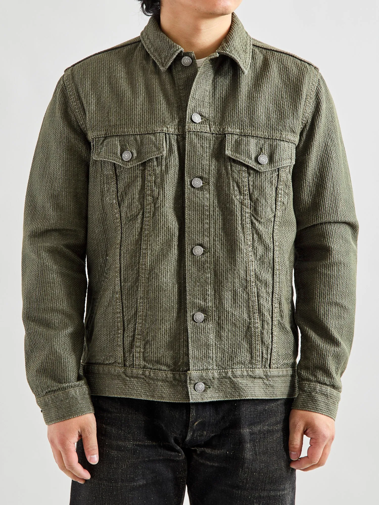 Sashiko Type-3 Jacket in Double Olive