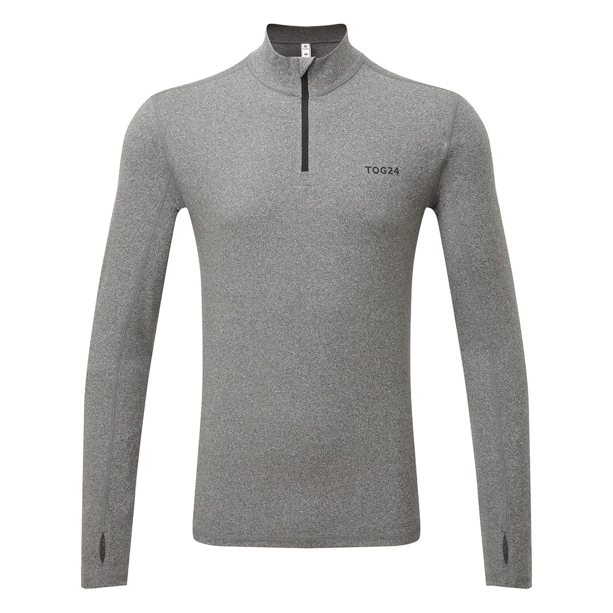 Snowdon Mens Thermal Base Layer Quarter Zip - Grey Marl